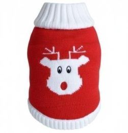 Combed Cotton Red Rudolph Holiday Dog Sweater (Color/Size: 2X-Large)