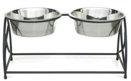 Butterfly Double Elevated Dog Feeder (Size: small)