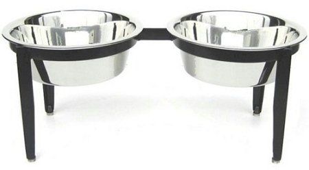Visions Double Elevated Dog Bowl (Size: small)